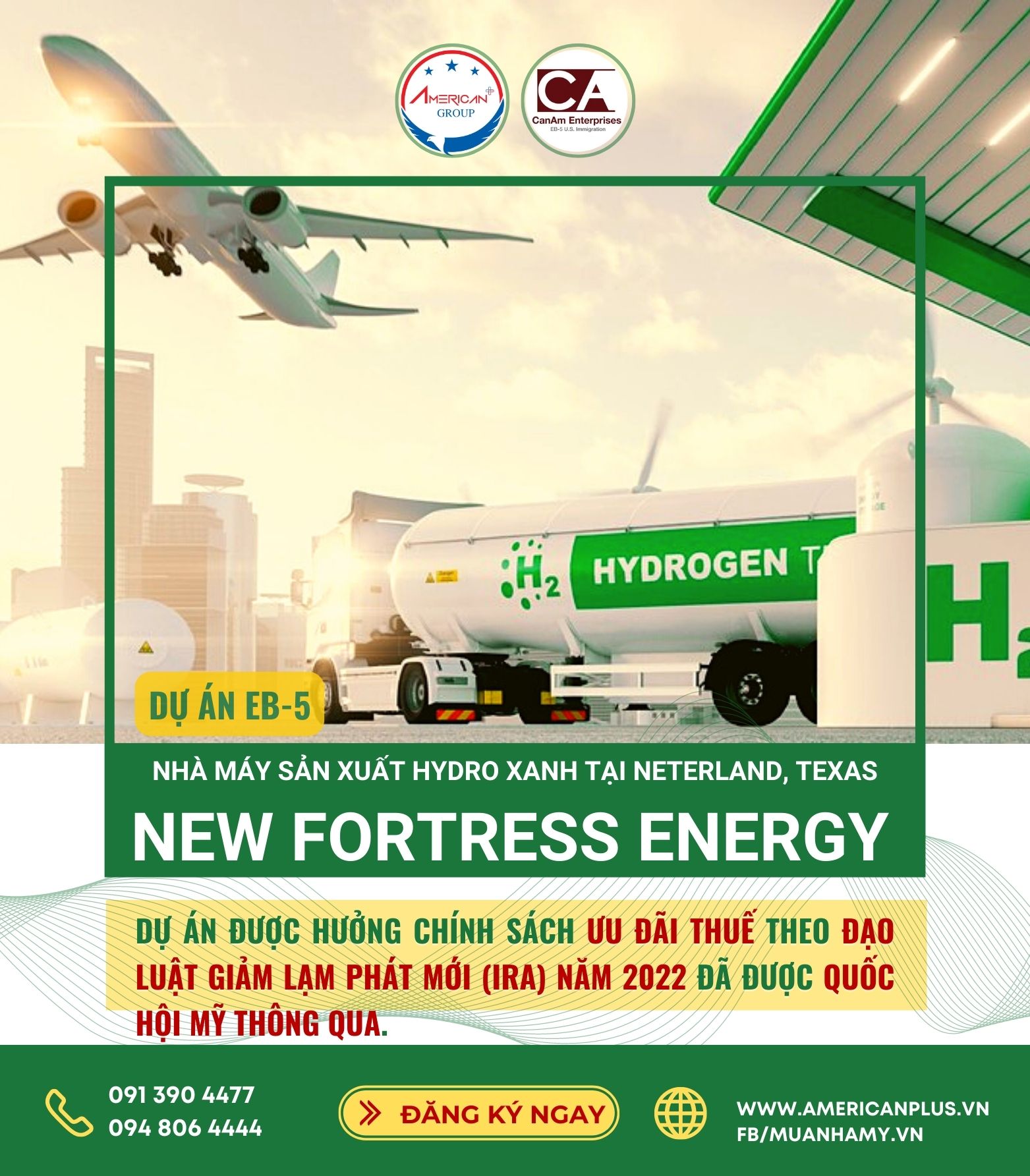 Dự án EB-5 Nhà máy hydro xanh – New Fortress Energy (NFE)
